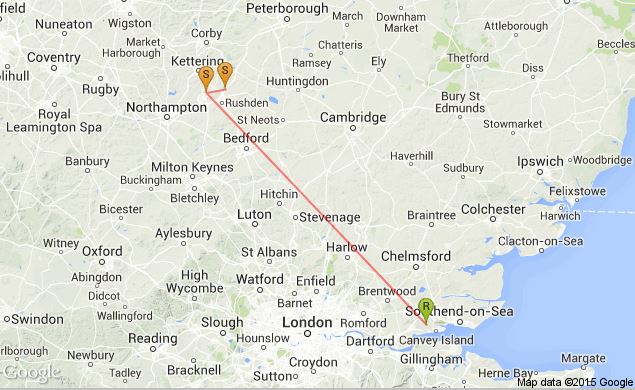 Recovery Map for adult Glaucous Gull GV15782, Ring No. G1NT